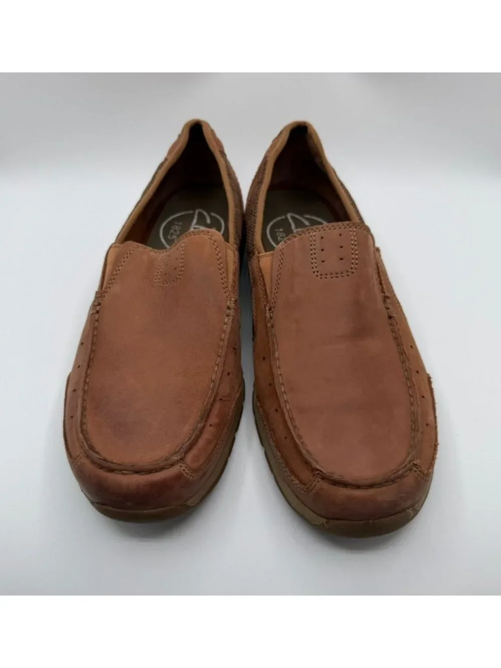 Clarks Ramada Spanish Loafers Men Size 9.5M Brown Leather Casual Slip-on Shoes